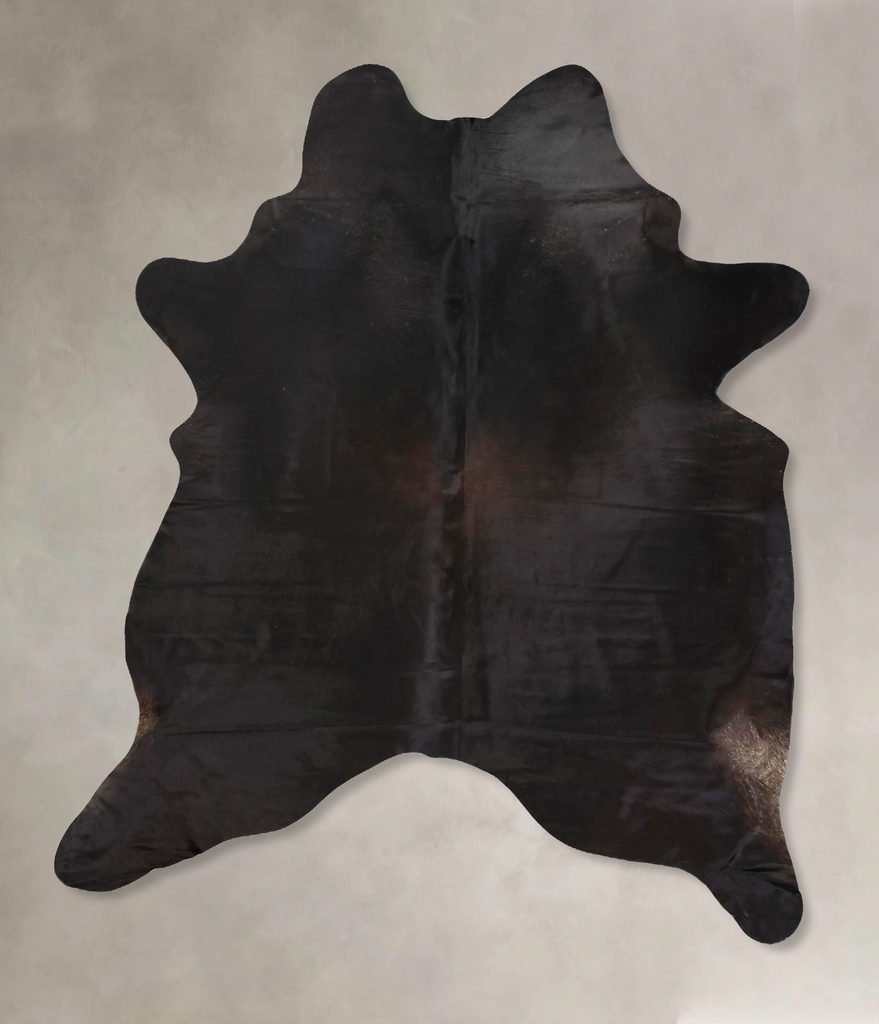 Solid Black X-Large Brazilian Cowhide Rug 8'2"H x 6'0"W #B12642 by Hudson Hides