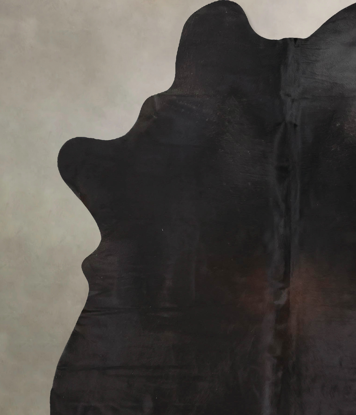 Solid Black Cowhide Rug #B12642