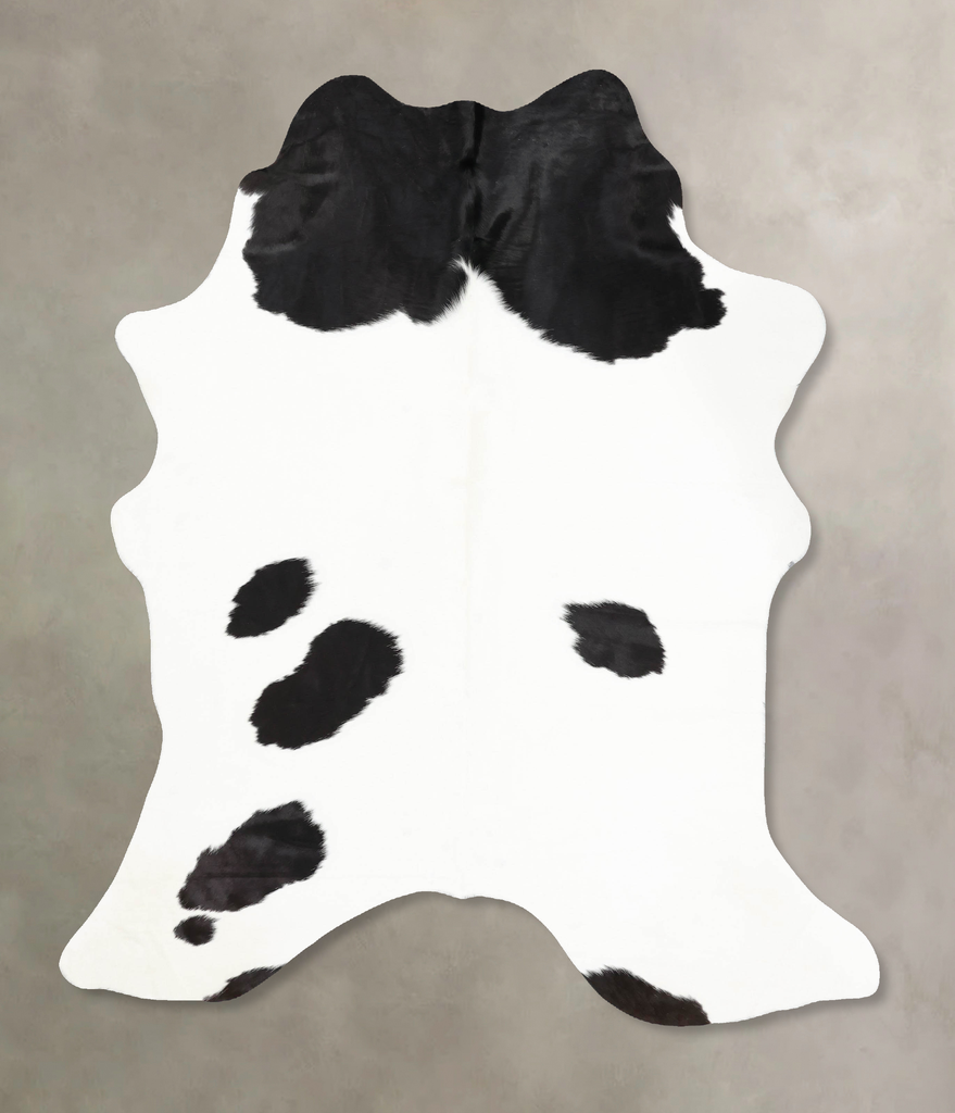 Black and White X-Large Brazilian Cowhide Rug 7'7"H x 6'2"W #B12643 by Hudson Hides