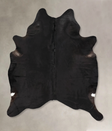 Solid Black X-Large Brazilian Cowhide Rug 7'10"H x 6'0"W #B12645 by Hudson Hides