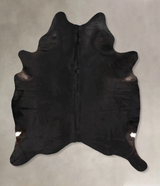 Solid Black X-Large Brazilian Cowhide Rug 7'10"H x 6'0"W #B12645 by Hudson Hides