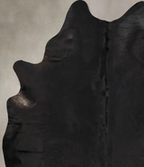 Solid Black X-Large Brazilian Cowhide Rug 7'10"H x 6'0"W #B12645 by Hudson Hides