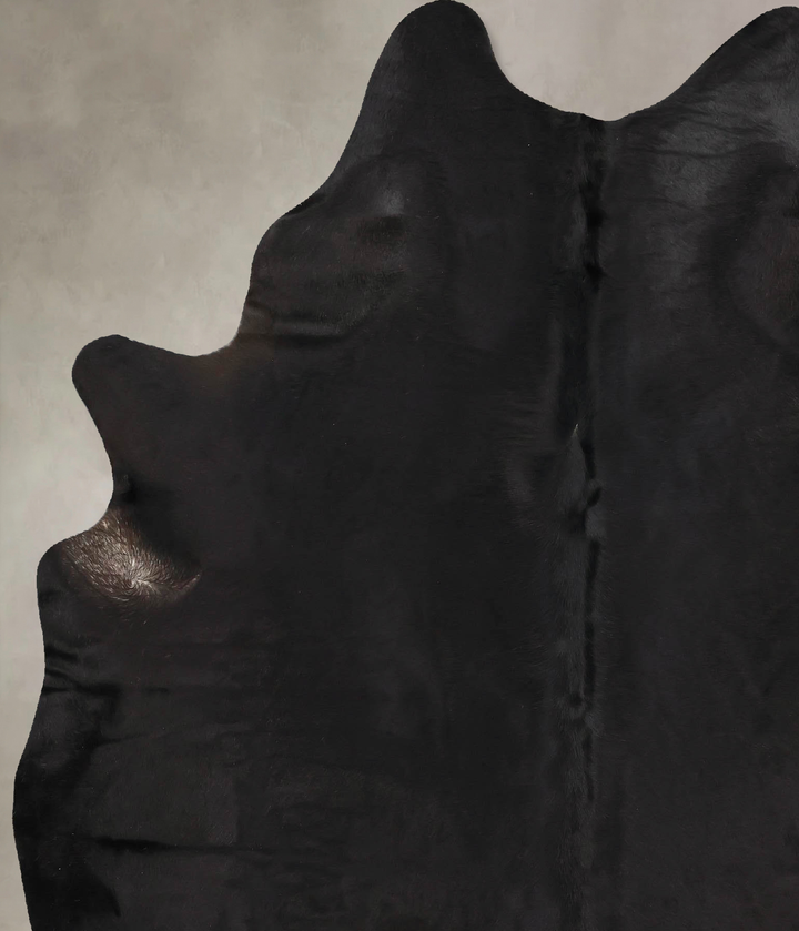 Solid Black X-Large Brazilian Cowhide Rug 7'10"H x 6'0"W #B12645 by Hudson Hides