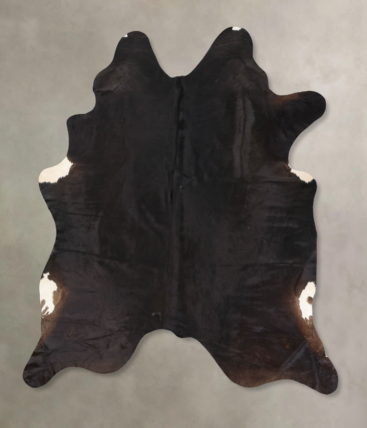 Solid Black X-Large Brazilian Cowhide Rug 7'10"H x 5'11"W #B12646 by Hudson Hides
