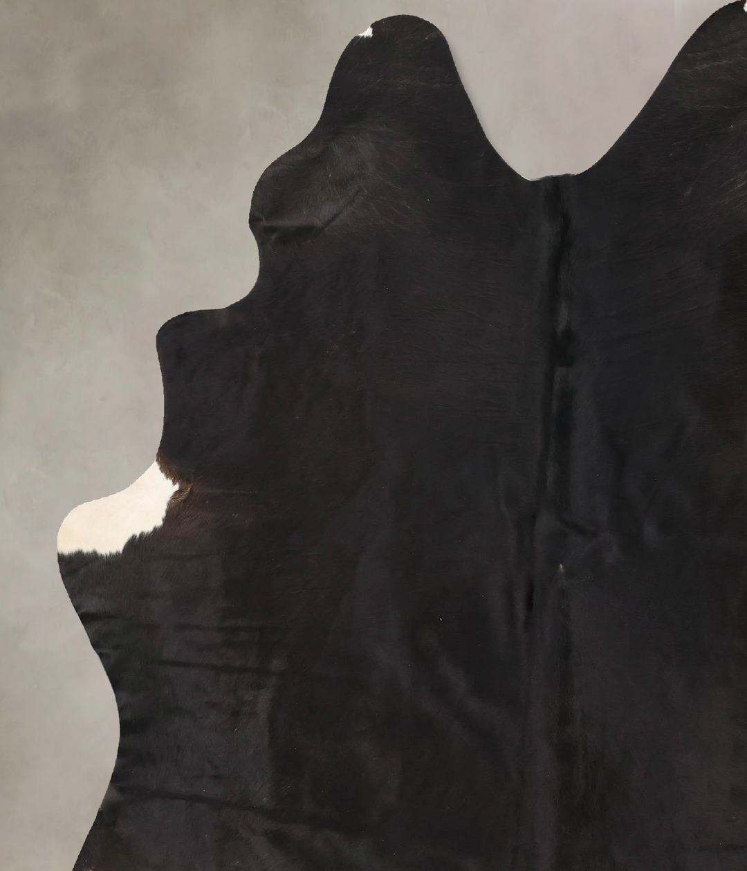 Solid Black X-Large Brazilian Cowhide Rug 7'10"H x 5'11"W #B12646 by H