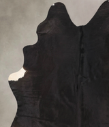 Solid Black X-Large Brazilian Cowhide Rug 7'10"H x 5'11"W #B12646 by Hudson Hides