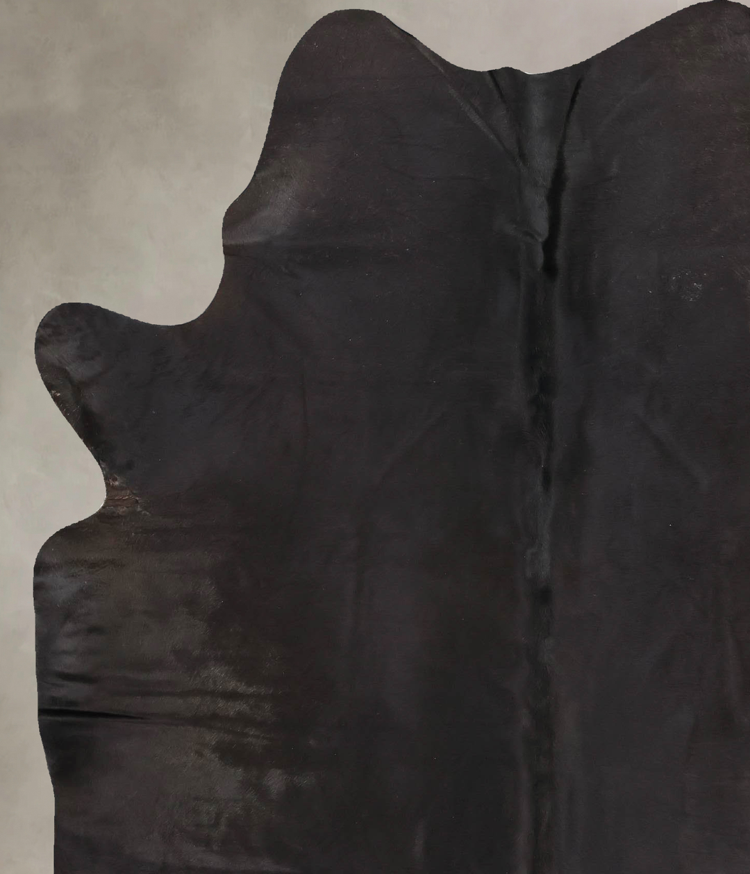 Solid Black X-Large Brazilian Cowhide Rug 7'7"H x 5'8"W #B12647 by Hud