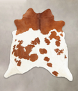 Brown and White X-Large Brazilian Cowhide Rug 6'10"H x 6'4"W #B1265 by Hudson Hides