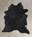 Solid Black X-Large Brazilian Cowhide Rug 8'0"H x 6'1"W #B12650 by Hudson Hides