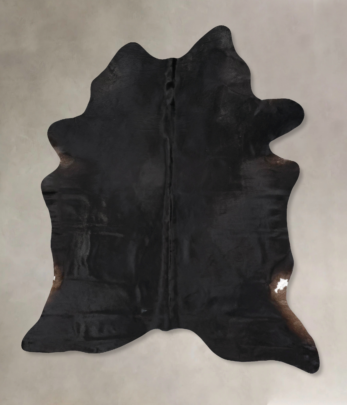 Solid Black Cowhide Rug #B12650