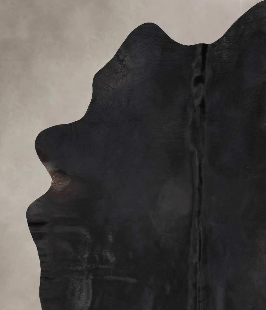 Solid Black X-Large Brazilian Cowhide Rug 8'0"H x 6'1"W #B12650 by Hud