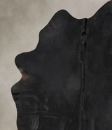Solid Black X-Large Brazilian Cowhide Rug 8'0"H x 6'1"W #B12650 by Hudson Hides