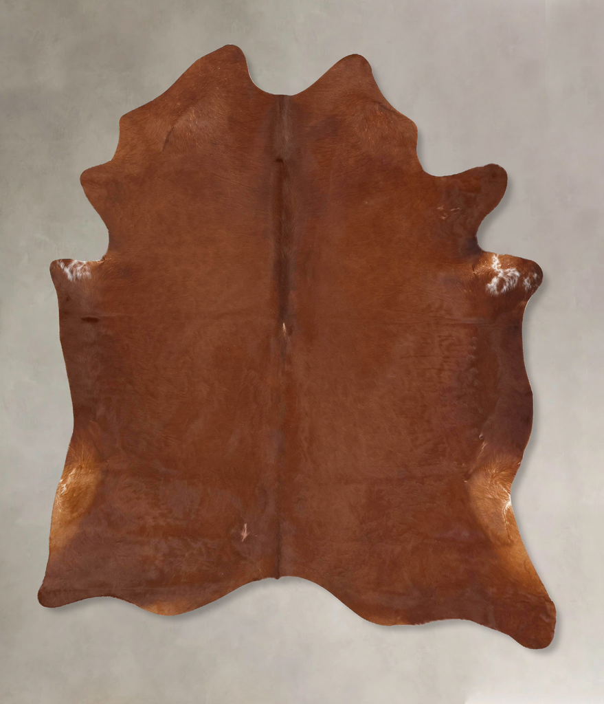 Solid Brown X-Large Brazilian Cowhide Rug 7'6"H x 5'11"W #B12651 by Hudson Hides