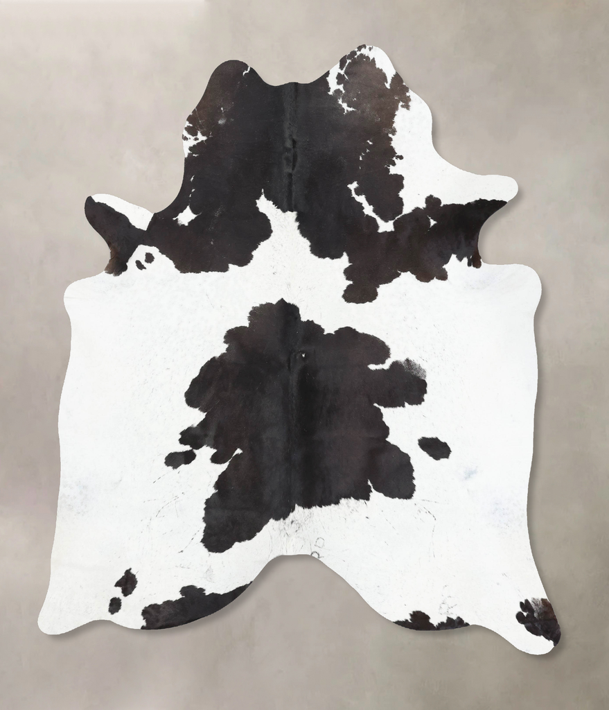 Black and White X-Large Brazilian Cowhide Rug 7'3"H x 6'3"W #B12656 by Hudson Hides