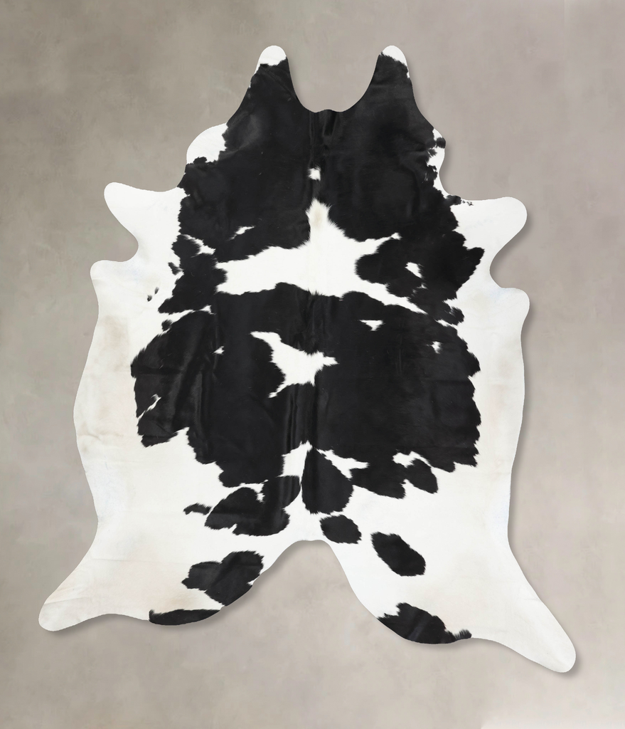 Black and White XX-Large Brazilian Cowhide Rug 9'1"H x 7'10"W #B12660 by Hudson Hides