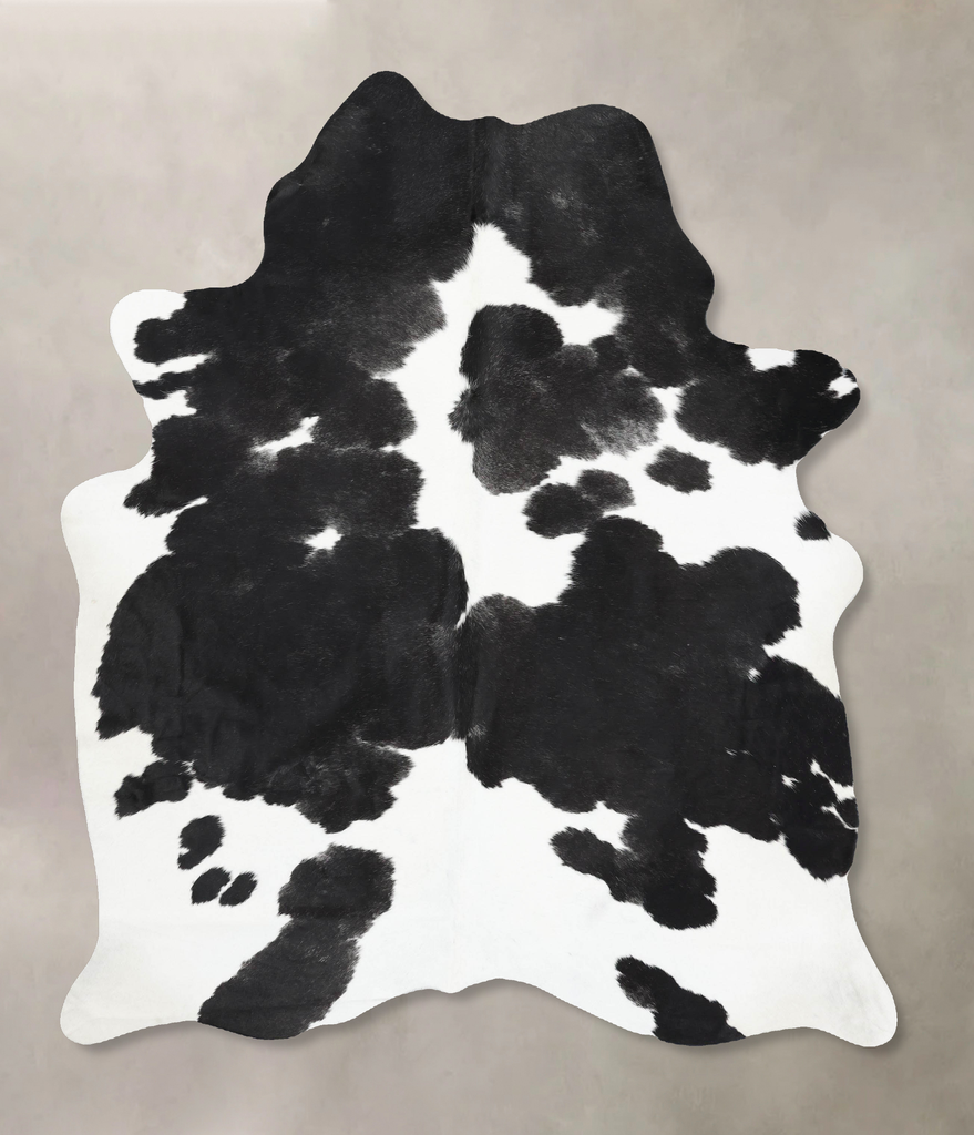 Black and White X-Large Brazilian Cowhide Rug 7'5"H x 5'10"W #B12665 by Hudson Hides