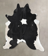 Black and White XX-Large Brazilian Cowhide Rug 8'6"H x 7'1"W #B12666 by Hudson Hides