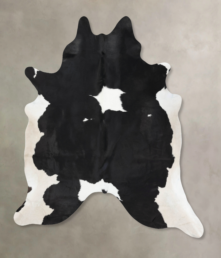 Black and White XX-Large Brazilian Cowhide Rug 8'6"H x 7'1"W #B12666 by Hudson Hides