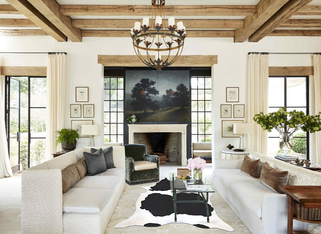 Black and White XX-Large Brazilian Cowhide Rug 9'11"H x 7'9"W #B12667 