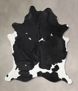 Black and White XX-Large Brazilian Cowhide Rug 8'5"H x 6'11"W #B12669 by Hudson Hides