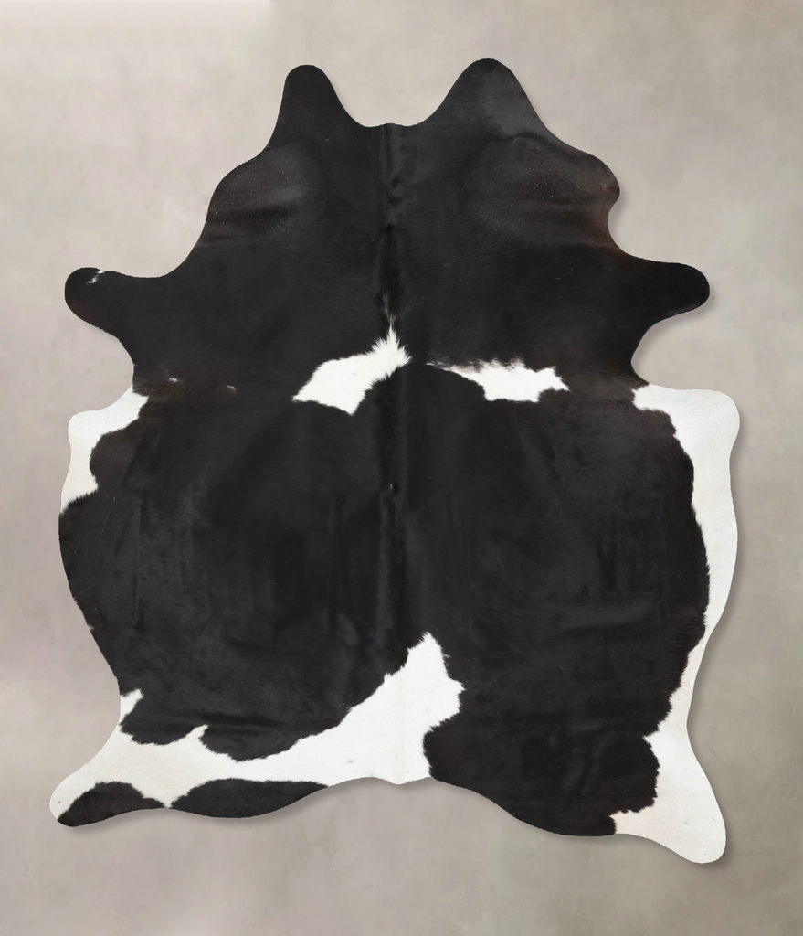 Black and White X-Large Brazilian Cowhide Rug 7'9"H x 5'11"W #B12670 by Hudson Hides