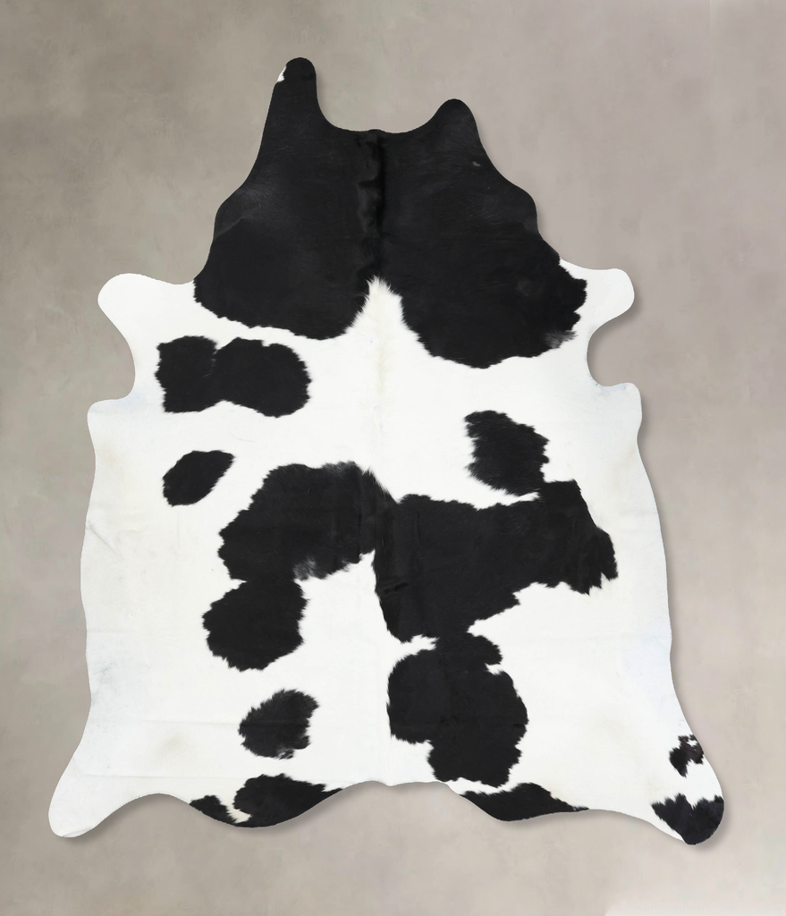 Black and White XX-Large Brazilian Cowhide Rug 8'3"H x 7'2"W #B12672 by Hudson Hides
