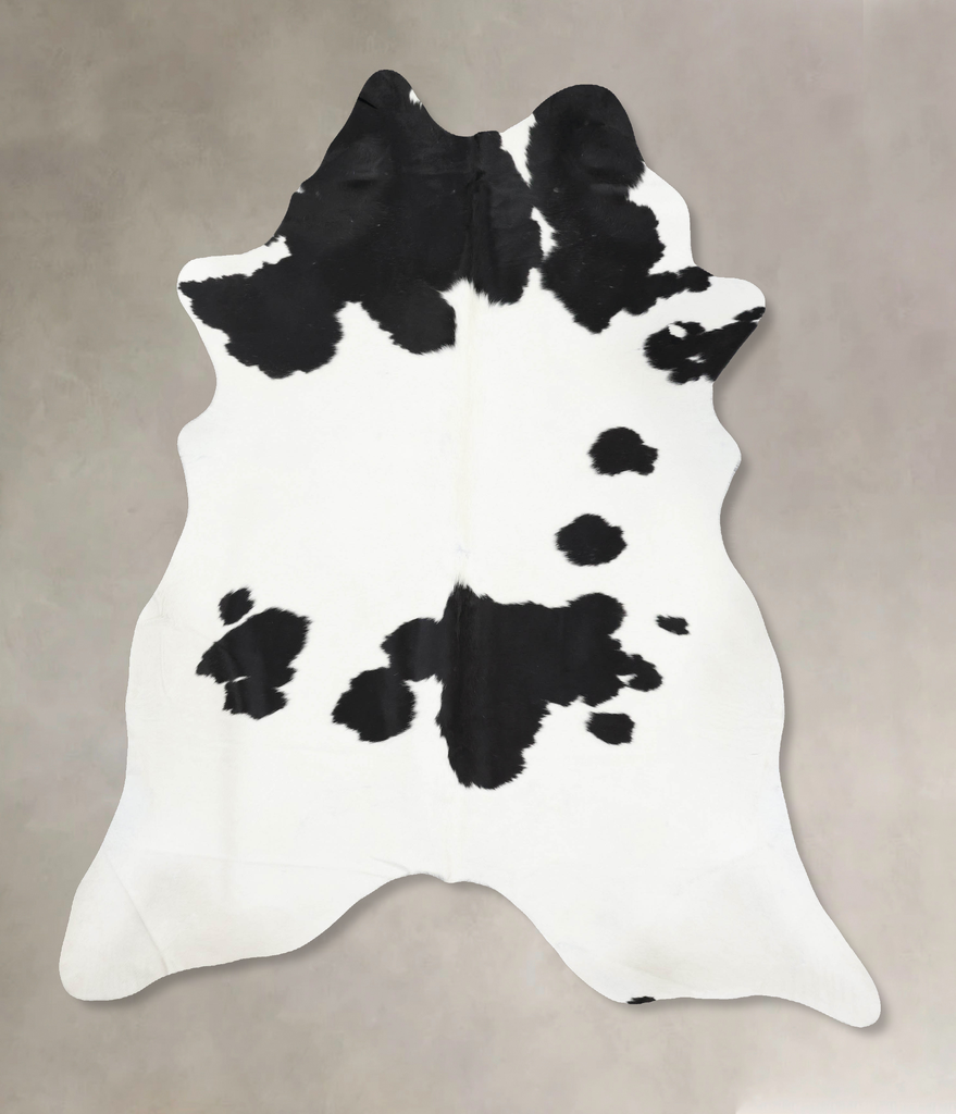 Black and White XX-Large Brazilian Cowhide Rug 8'1"H x 6'9"W #B12679 by Hudson Hides