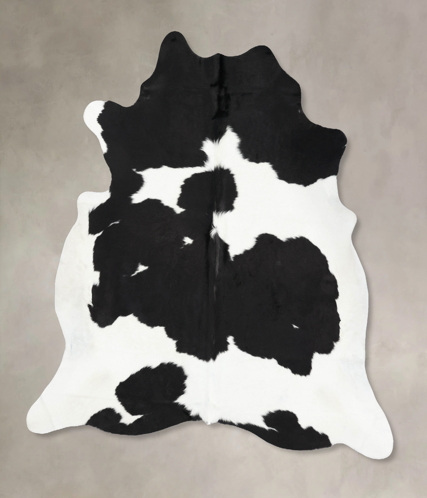 Black and White XX-Large Brazilian Cowhide Rug 7'8"H x 7'0"W #B12682 by Hudson Hides