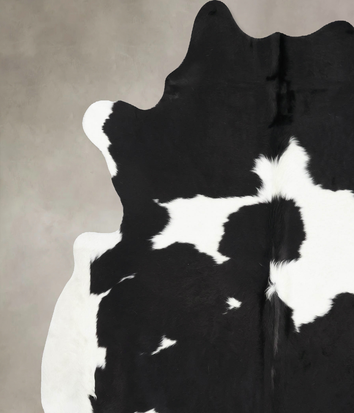 Black and White XX-Large Brazilian Cowhide Rug 7'8"H x 7'0"W #B12682 by Hudson Hides