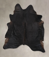 Solid Black X-Large Brazilian Cowhide Rug 7'6"H x 6'2"W #B12693 by Hudson Hides