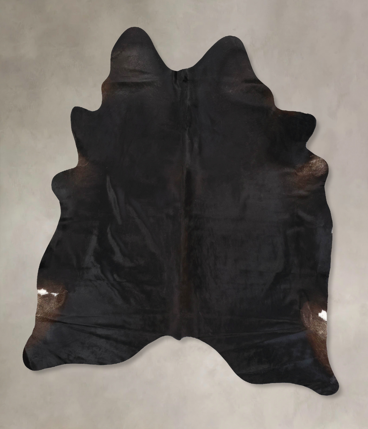 Solid Black Cowhide Rug #B12693