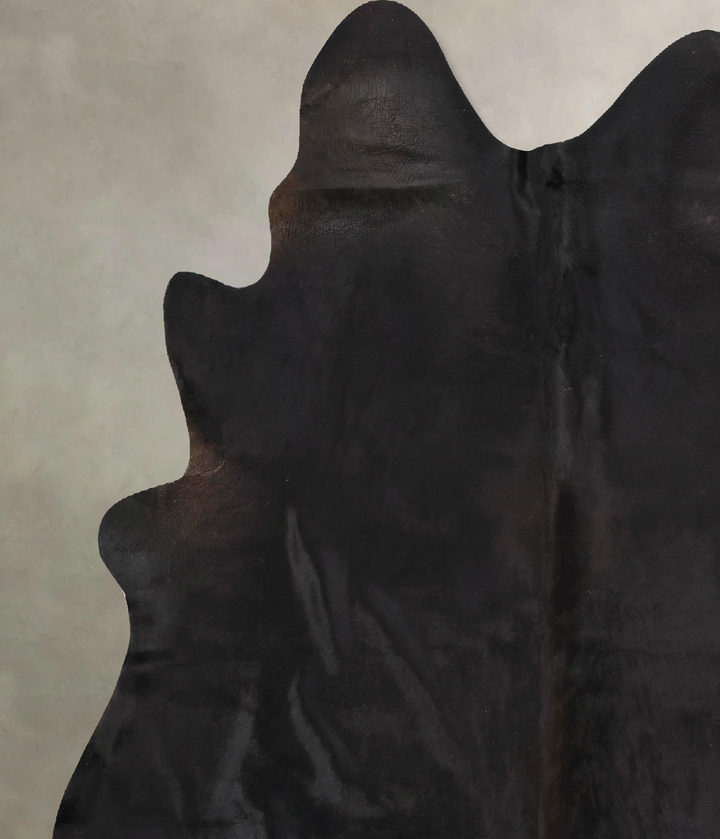 Solid Black X-Large Brazilian Cowhide Rug 7'6"H x 6'2"W #B12693 by Hudson Hides