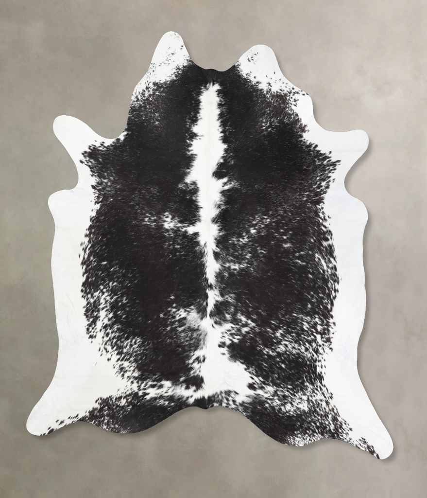 Black and White XX-Large Brazilian Cowhide Rug 8'2"H x 7'2"W #B12705 by Hudson Hides