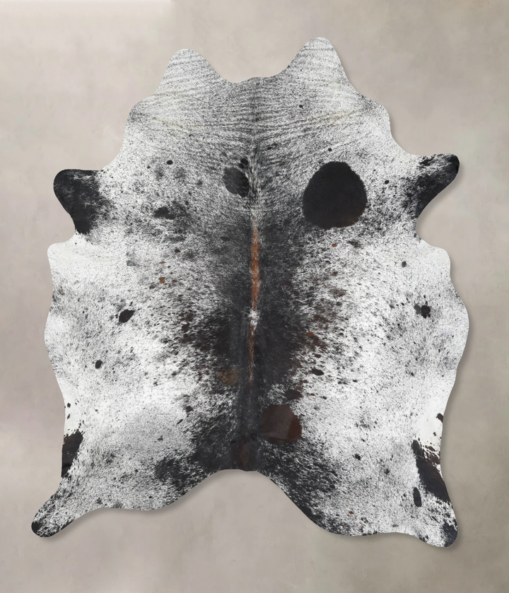 Salt and Pepper Black XX-Large Brazilian Cowhide Rug 7'11"H x 6'7"W #B12706 by Hudson Hides