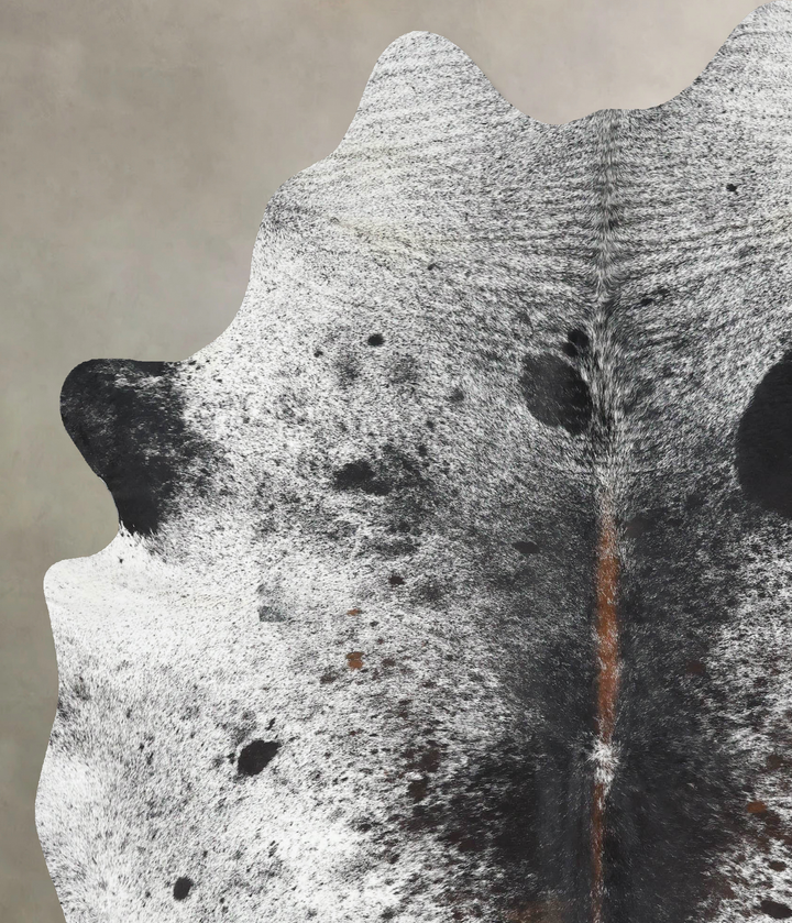 Salt and Pepper Black XX-Large Brazilian Cowhide Rug 7'11"H x 6'7"W #B12706 by Hudson Hides