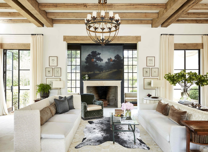 Salt and Pepper Black XX-Large Brazilian Cowhide Rug 7'11"H x 6'7"W #B12706 by Hudson Hides