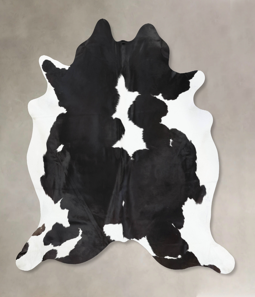 Black and White XX-Large Brazilian Cowhide Rug 7'5"H x 7'1"W #B12727 by Hudson Hides
