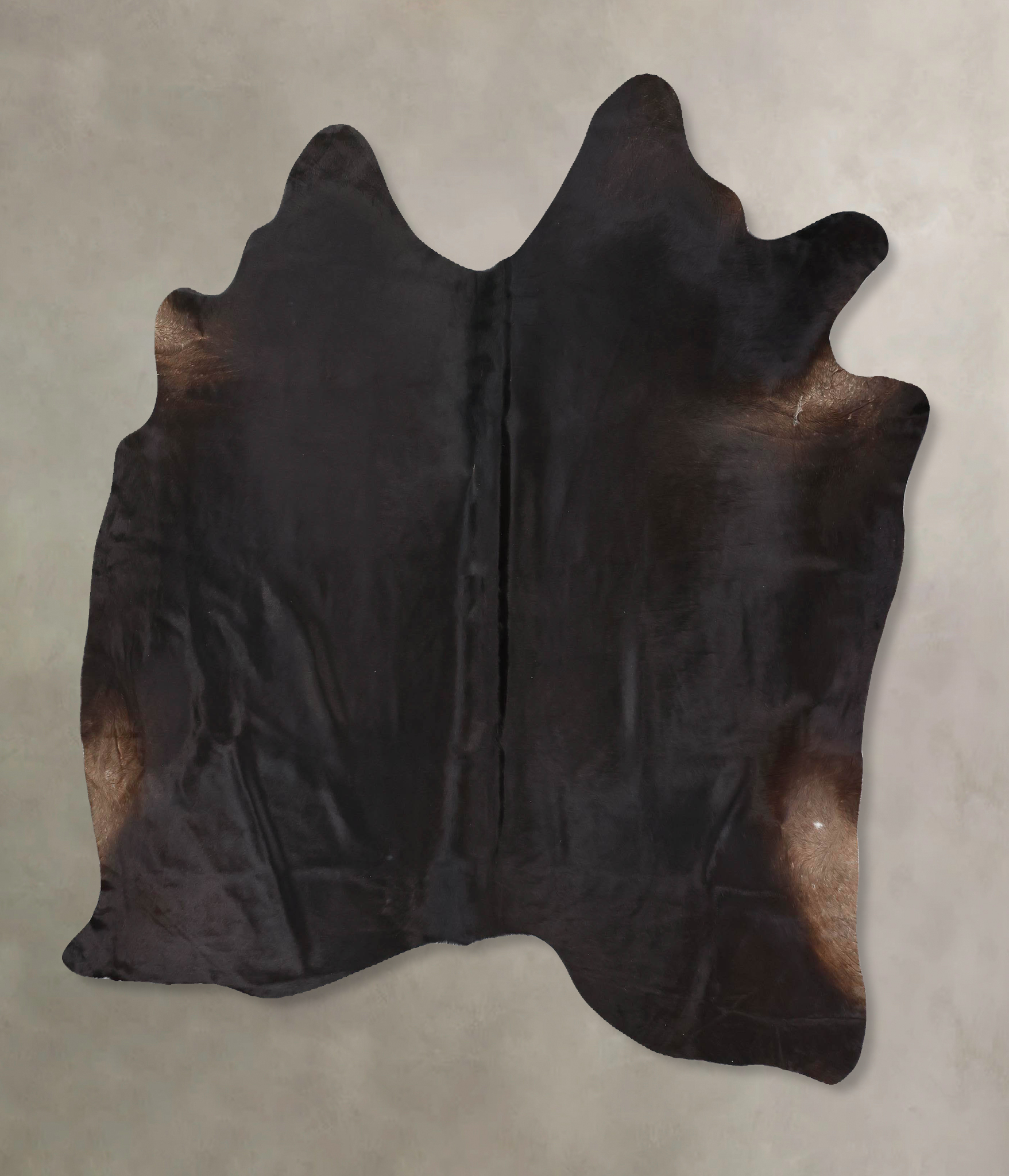 Solid Black Cowhide Rug #B12734