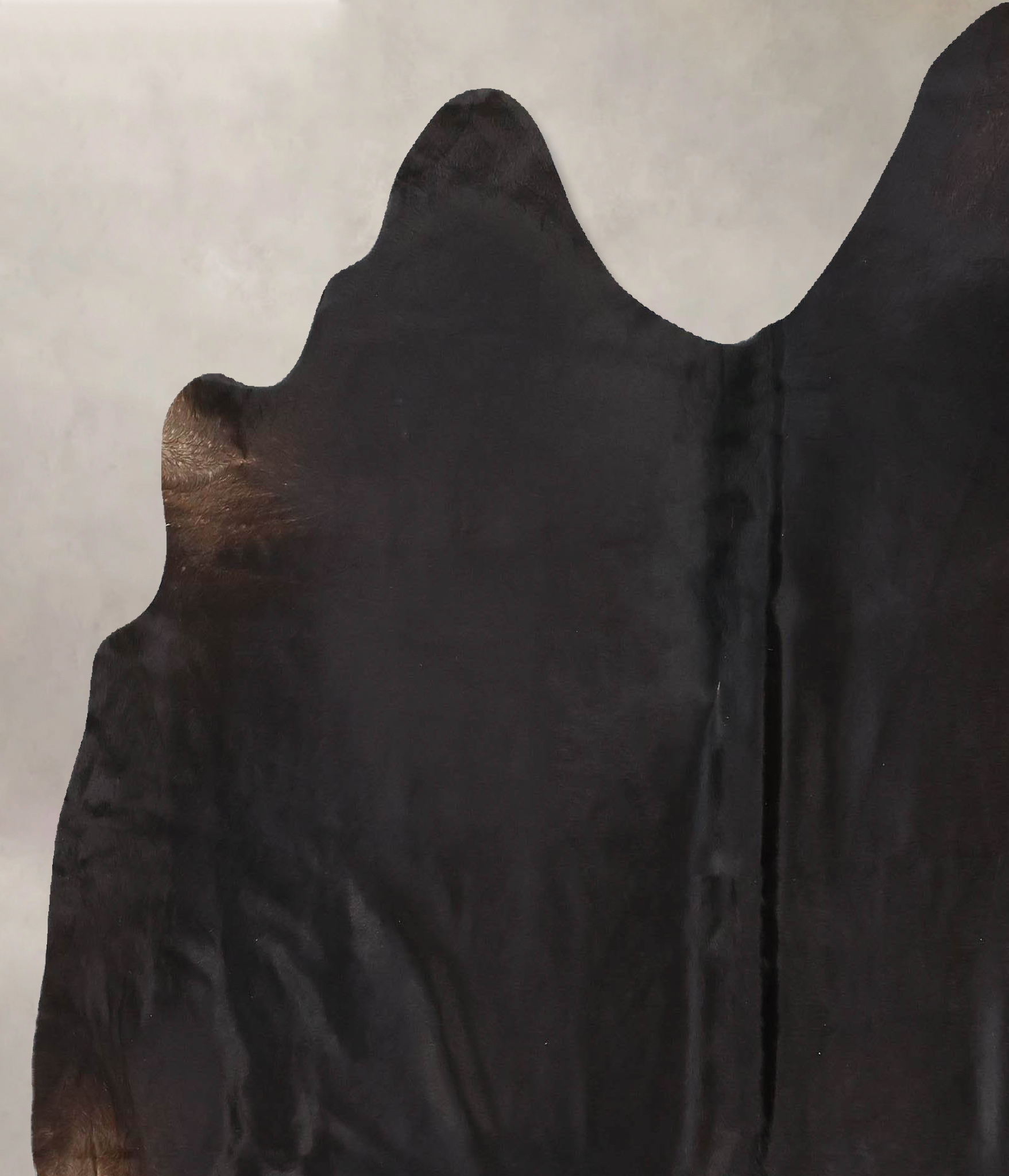 Solid Black Cowhide Rug #B12734
