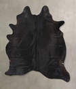 Solid Black X-Large Brazilian Cowhide Rug 7'6"H x 5'10"W #B12735 by Hudson Hides