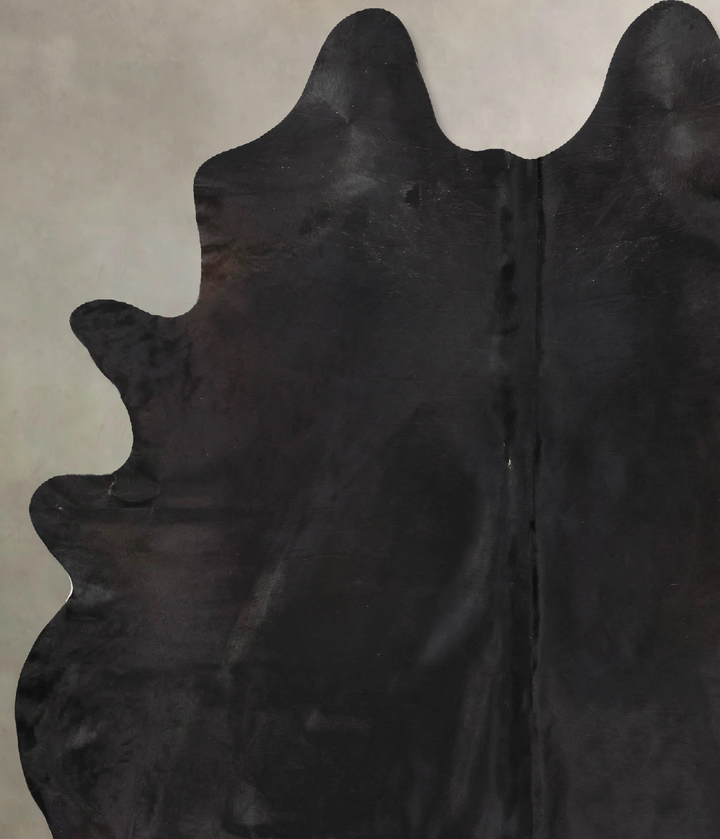 Solid Black X-Large Brazilian Cowhide Rug 7'6"H x 5'10"W #B12735 by Hudson Hides