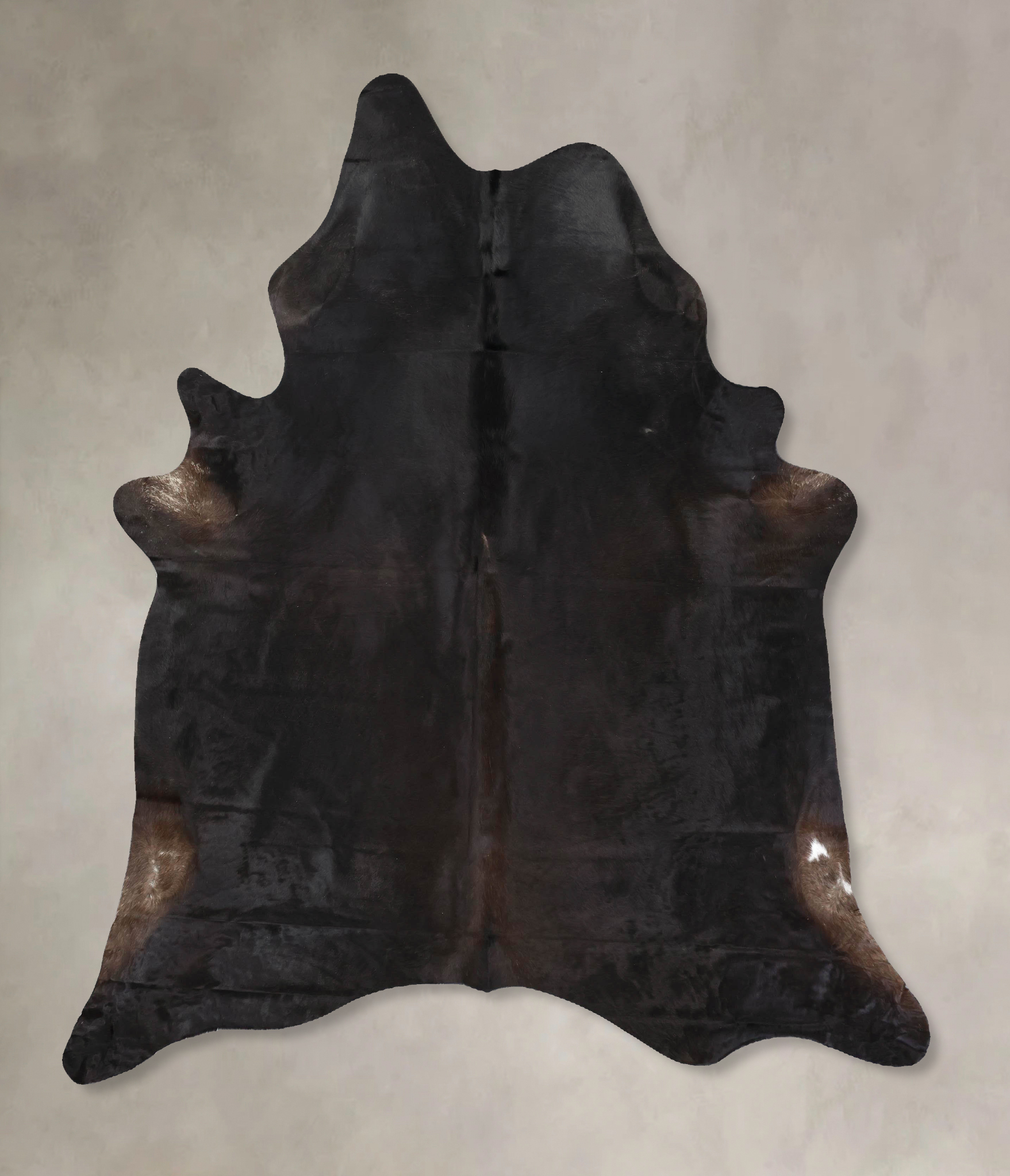 Solid Black Cowhide Rug #B12738