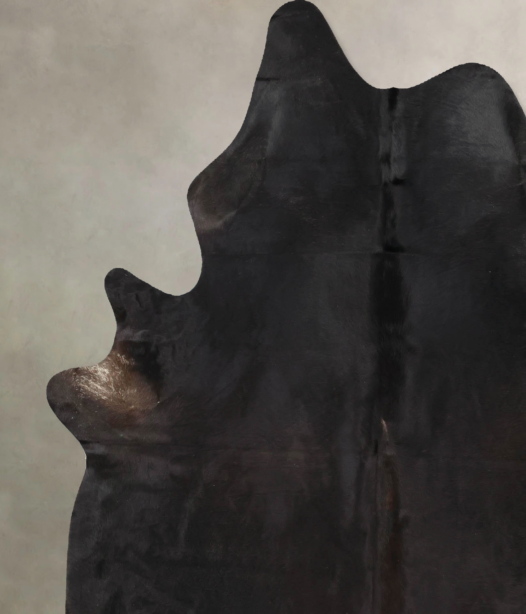 Solid Black Cowhide Rug #B12738
