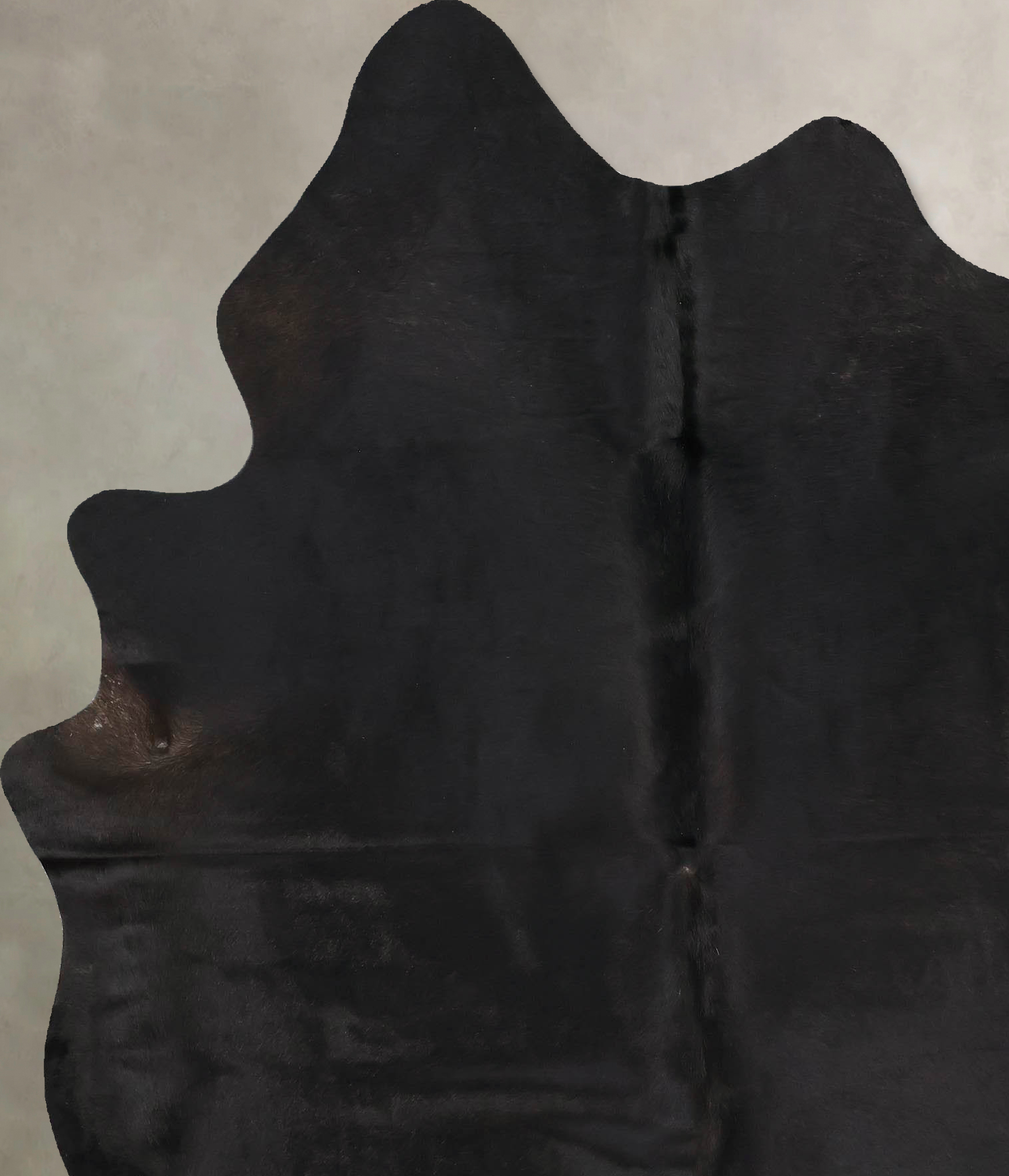 Solid Black Cowhide Rug #B12739