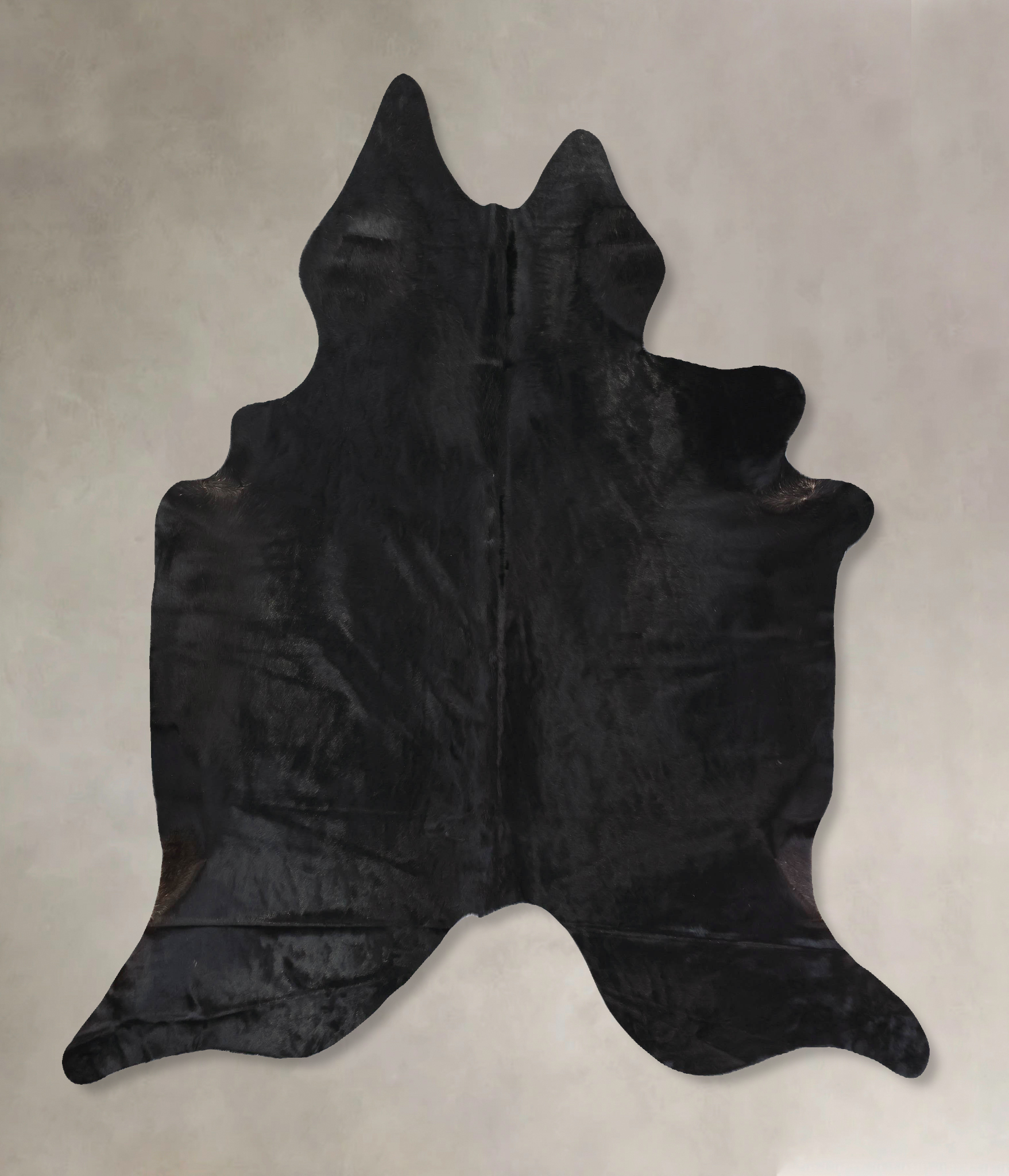 Solid Black Cowhide Rug #B12740