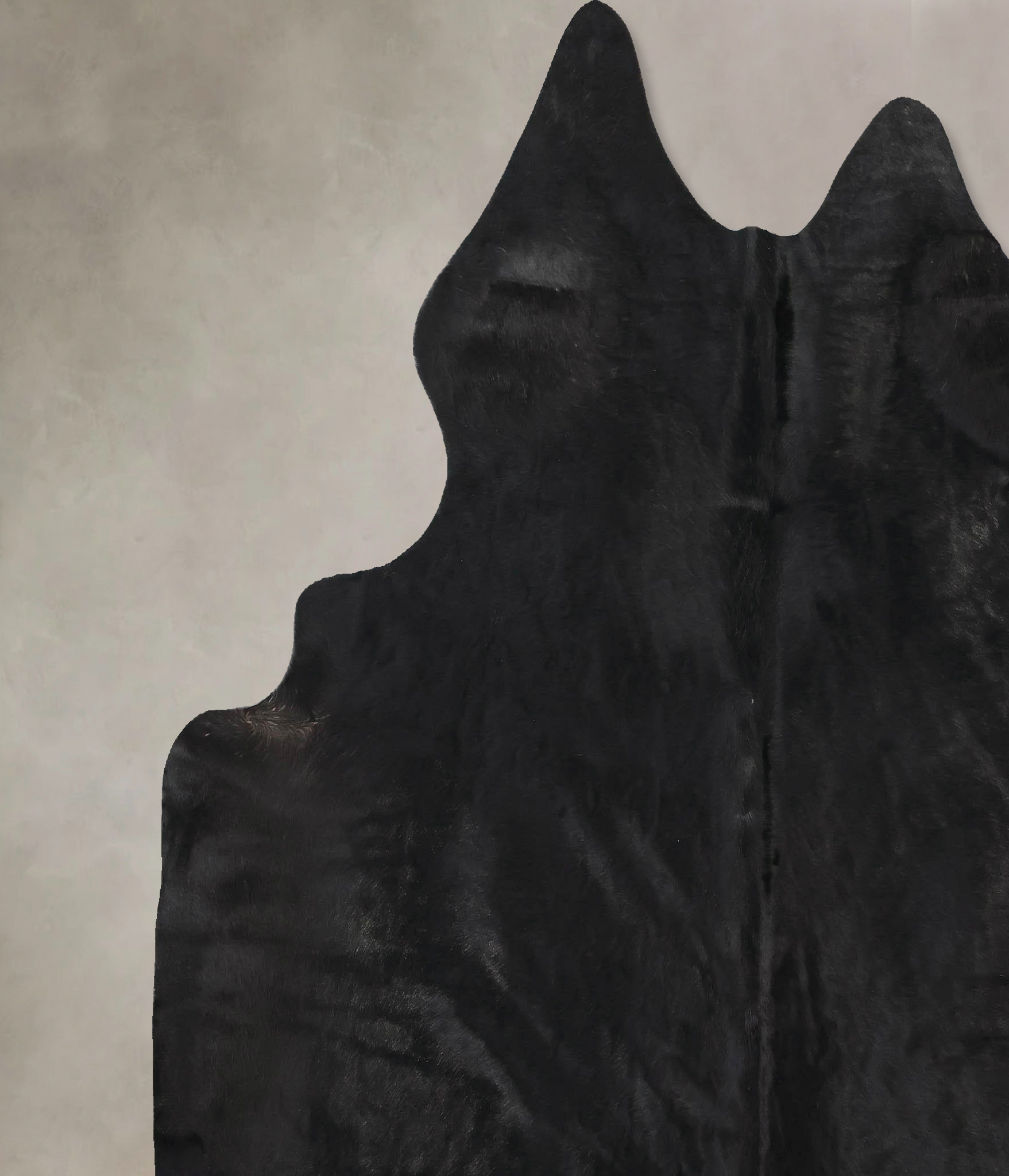 Solid Black Cowhide Rug #B12740