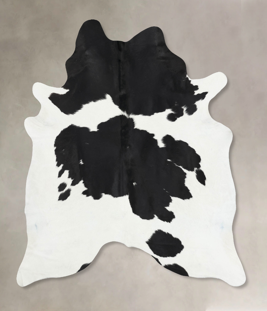 Black and White X-Large Brazilian Cowhide Rug 8'0"H x 6'2"W #B12746 by Hudson Hides