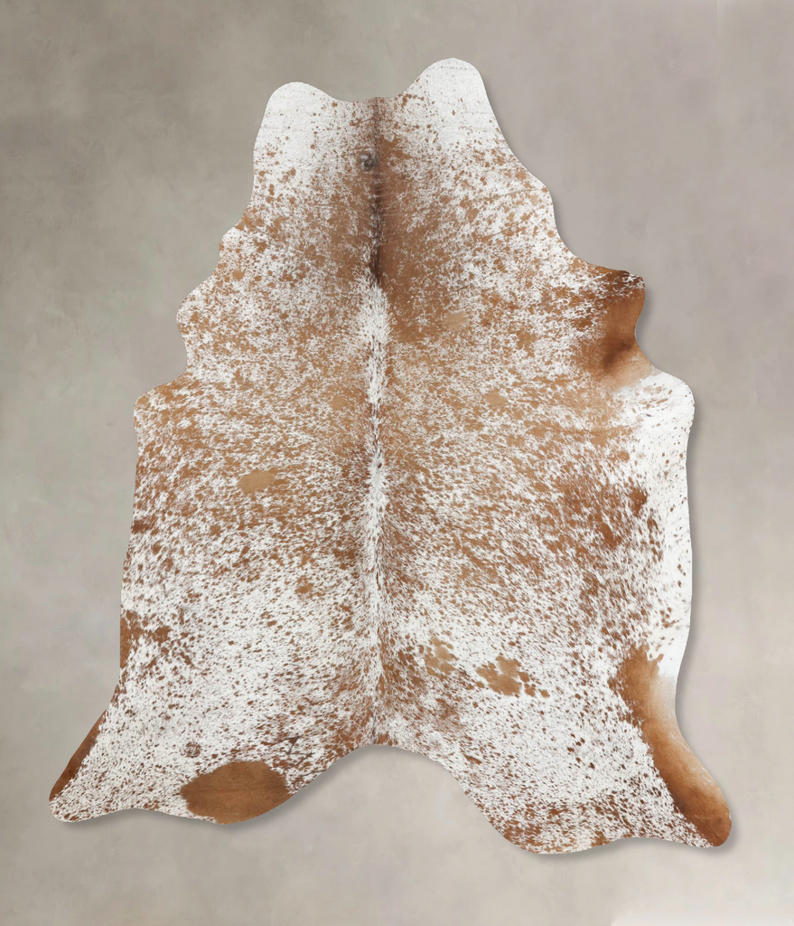 Salt and Pepper Brown X-Large Brazilian Cowhide Rug 7'1"H x 5'10"W #B12759 by Hudson Hides