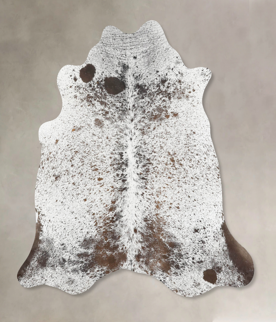 Salt and Pepper Brown Large Brazilian Cowhide Rug 6'2"H x 6'2"W #B12761 by Hudson Hides