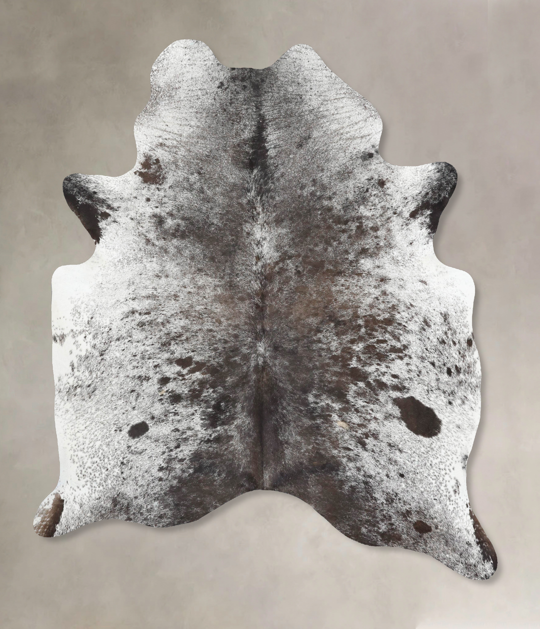 Salt and Pepper Black X-Large Brazilian Cowhide Rug 7'8"H x 6'0"W #B12